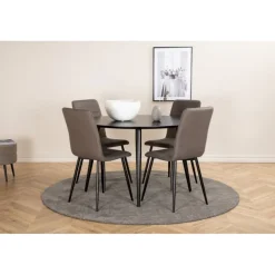 Dipp Rundt Spisebordssæt - Sort og Grå