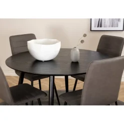 Dipp Rundt Spisebordssæt - Sort og Grå