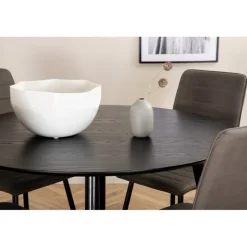 Dipp Rundt Spisebordssæt - Sort og Grå