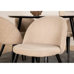 Dipp Rundt Spisebordssæt - Beige og Sort