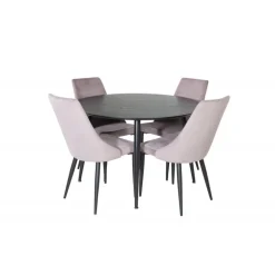 Dipp Rundt Spisebordssæt - Sort og Pink