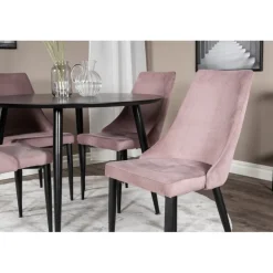 Dipp Rundt Spisebordssæt - Sort og Pink