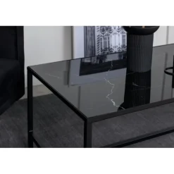 Dipp Sofabord 130 x 60 cm - Sort og Messing