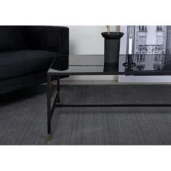 Dipp Sofabord 130 x 60 cm - Sort og Messing