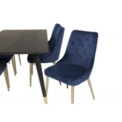 Dipp Spisebordssæt - Sort, Blå og Messing