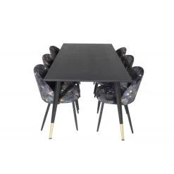 Dipp Spisebordssæt - Sort, Messing Grå