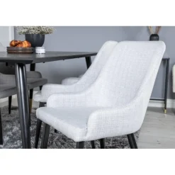 Dipp Spisebordssæt - Sort, Messing og Lysegrå