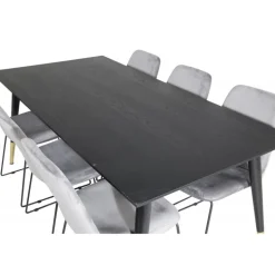 Dipp Spisebordssæt - Sort, Messing Grå