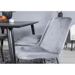 Dipp Spisebordssæt - Sort, Messing Grå