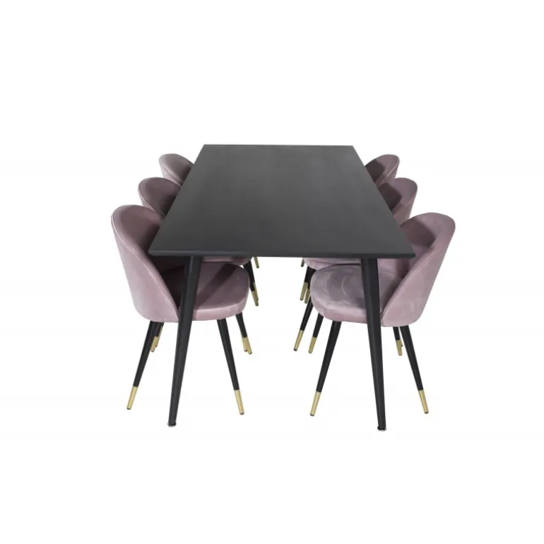 Dipp Spisebordssæt - Sort og Pink