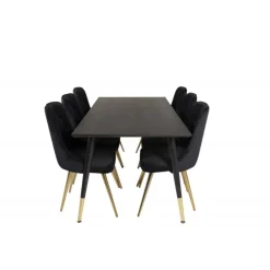 Dipp Spisebordssæt - Sort og Messing