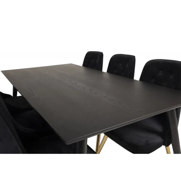 Dipp Spisebordssæt - Sort og Messing