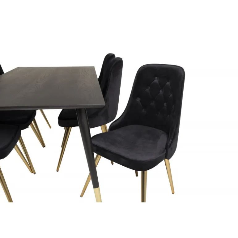 Dipp Spisebordssæt - Sort og Messing