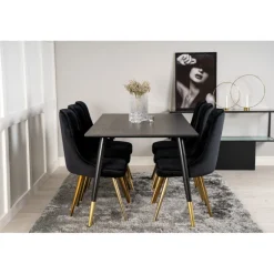 Dipp Spisebordssæt - Sort og Messing