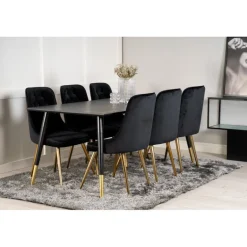 Dipp Spisebordssæt - Sort og Messing