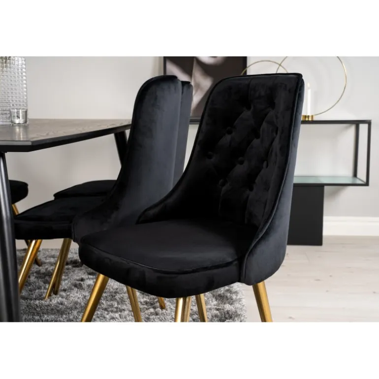 Dipp Spisebordssæt - Sort og Messing