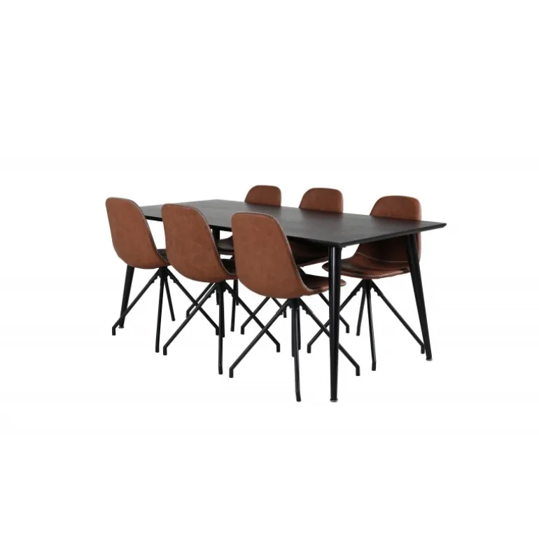 Dipp Spisebordssæt - Sort og Brun