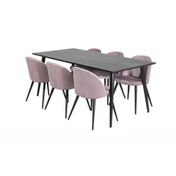 Dipp Spisebordssæt - Sort og Pink
