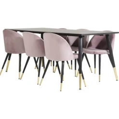 Dipp Spisebordssæt - Sort og Messing og Pink