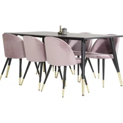 Dipp Spisebordssæt - Sort og Messing og Pink