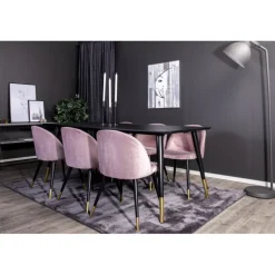 Dipp Spisebordssæt - Sort og Messing og Pink