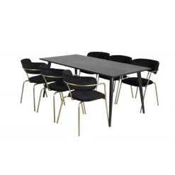 Dipp Spisebordsæt - Sort og Messing