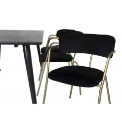 Dipp Spisebordsæt - Sort og Messing