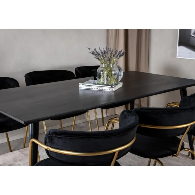 Dipp Spisebordsæt - Sort og Messing