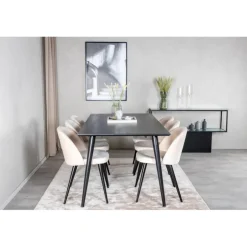 Dipp Spisestue Sæt - Beige og Sort