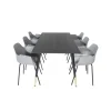 Dipp Spisestuesæt - Sort, Messing Grå