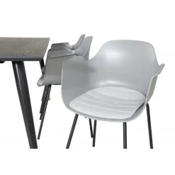 Dipp Spisestuesæt - Sort, Messing Grå