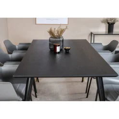 Dipp Spisestuesæt - Sort, Messing Grå