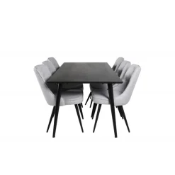 Dipp Spisestuesæt - Sort og Lysegrå