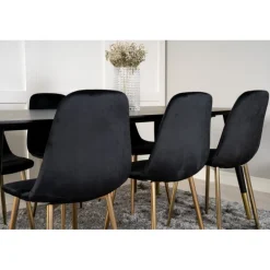 Dipp Spisestuesæt - Sort og Messing