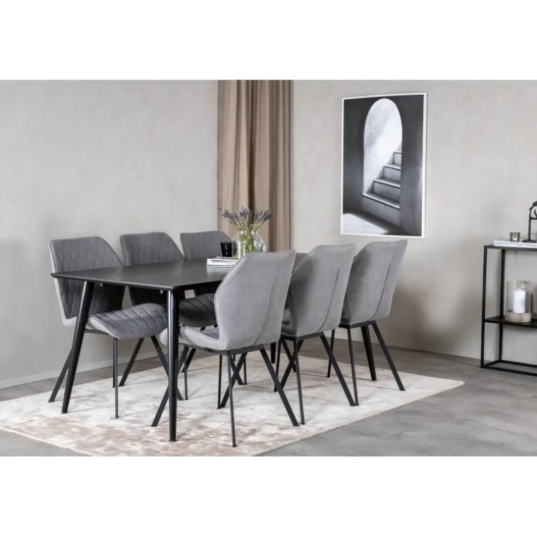 Dipp t Spisebordssæt - Sort og Grå