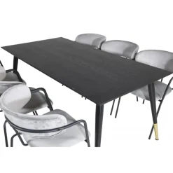 Dipp t Spisebordssæt - Sort, Messing Grå