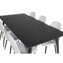 Dipp t Spisebordssæt - Sort, Messing og Lysegrå