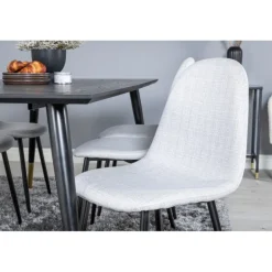 Dipp t Spisebordssæt - Sort, Messing og Lysegrå