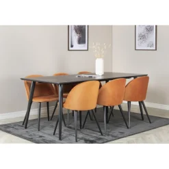 Dipp t Spisebordssæt - Sort og Light Cognac