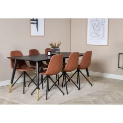 Dipp t Spisebordssæt - Sort og Brun