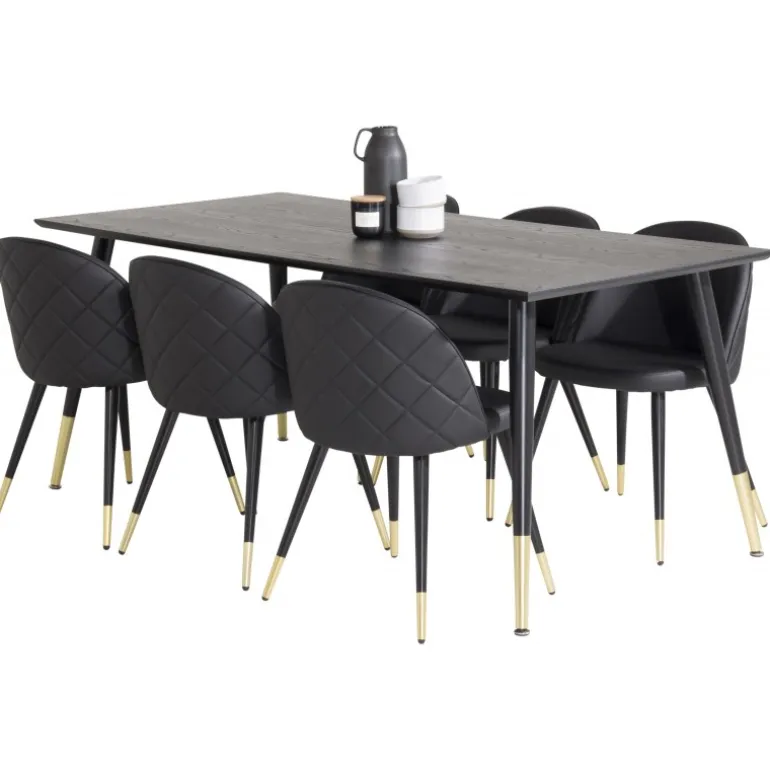 Dipp t Spisebordssæt - Sort og Messing