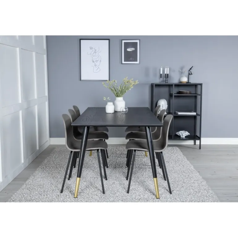 Dipp t Spisebordssæt - Sort, Messing og Grøn