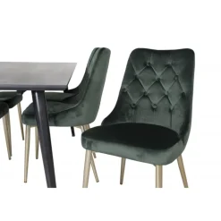 Dipp t Spisebordssæt - Sort, Messing og Grøn