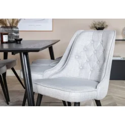 Dipp t Spisebordssæt - Sort, Messing og Lysegrå