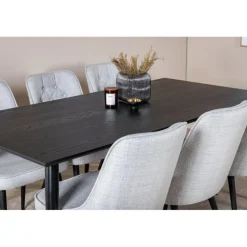 Dipp t Spisebordssæt - Sort, Messing og Lysegrå