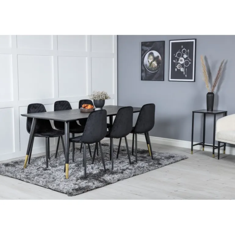 Dipp t Spisebordssæt - Sort og Messing