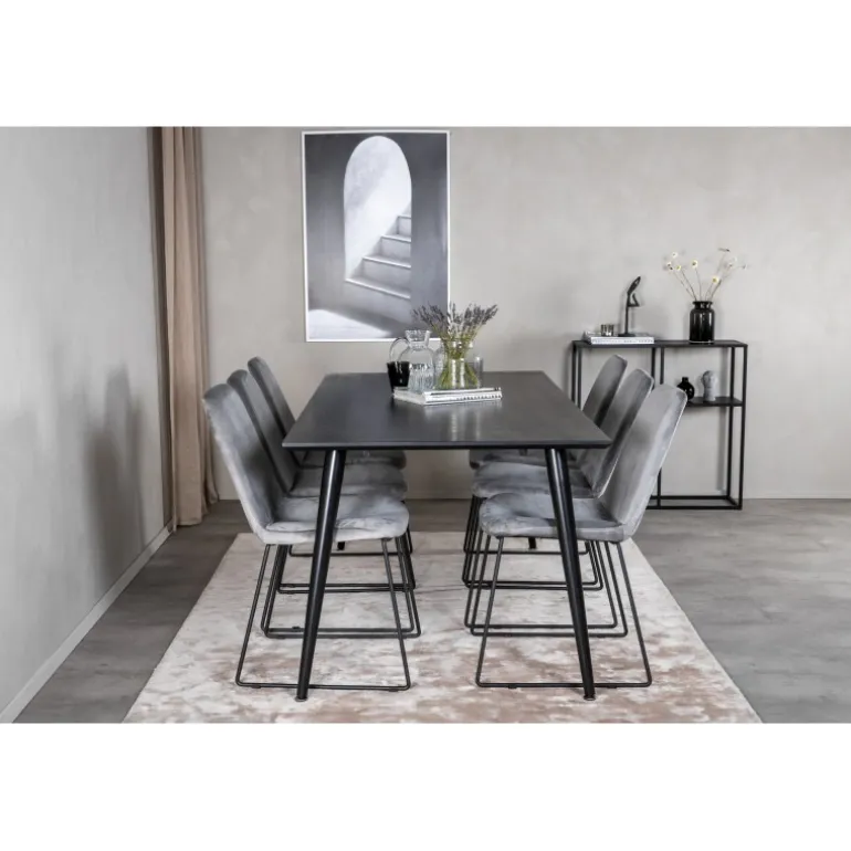 Dipp t Spisebordssæt - Sort og Grå