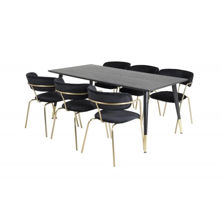 Dipp t Spisebordssæt - Sort og Messing