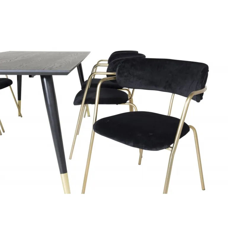 Dipp t Spisebordssæt - Sort og Messing