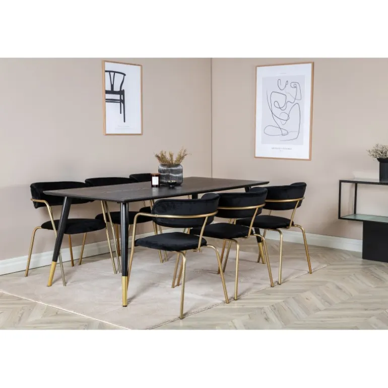 Dipp t Spisebordssæt - Sort og Messing